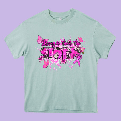 Stronger Than The Storm Cancer Awareness Heavy Core Tee Designed By Howdyjamesfarm