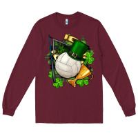 Burgundy st.patrick's day volleyball Long Sleeve Tee - FaDigitalArtStudio