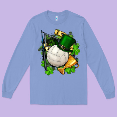 St.patrick's Day Volleyball Long Sleeve Tee Designed By Fadigitalartstudio