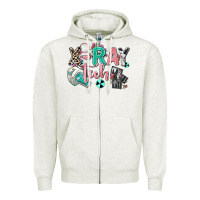 Oatmeal Heather x ray tech Zipper Hoodie - AdoDesignShop