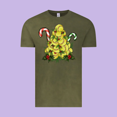 Softball Christmas Tree Vintage Tee Designed By Ranaportraitstore