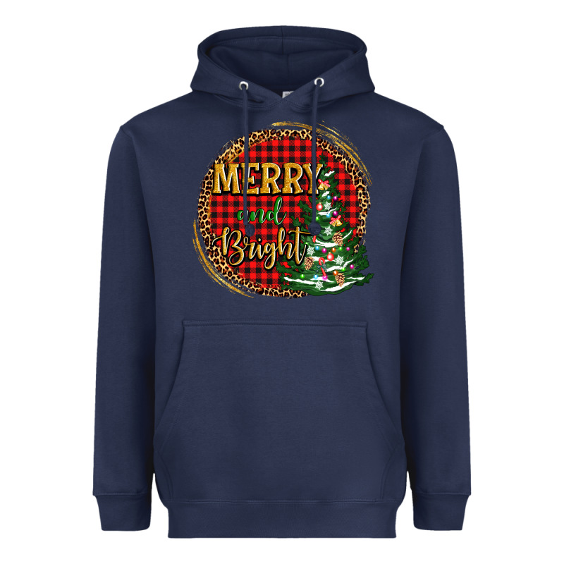 Merry And Bright Christmas Tree Heavyweight Hoodie by AdoDesignShop | Teevron