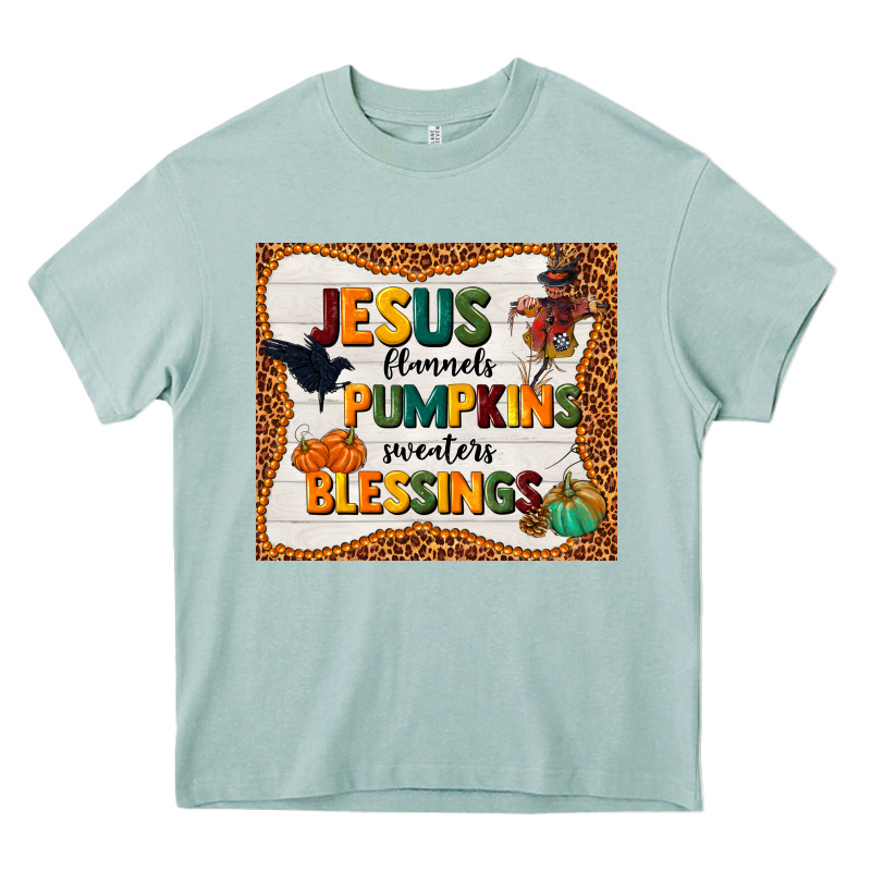 Jesus Flannel's Pumpkins Blessings Heavy Core Tee by TumblerDesignByShophia | Teevron