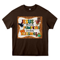 Chocolate Brown jesus flannel's pumpkins blessings Heavy Core Tee - TumblerDesignByShophia