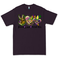 Plum peace love mardi gras Premium Tee - CowGirlArtShop