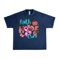 Navy Faith hope cure Breast Cancer Urban Heavy Tee - FaDigitalArtStudio