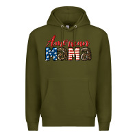 Army Green Western American Mama Mother's Day Premium Hoodie - LillyAllenDesigns