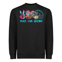 Black peace love racing Heavyweight Sweatshirt - AdoDesignShop