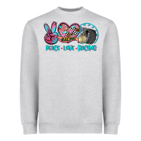 Heather Grey peace love racing Heavyweight Sweatshirt - AdoDesignShop