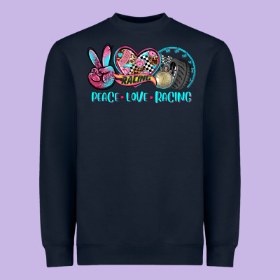 Peace Love Racing Heavyweight Sweatshirt Designed By Adodesignshop