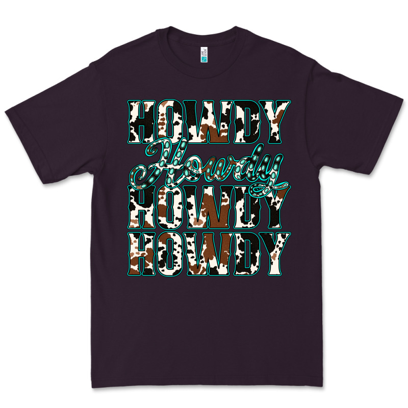 Howdy Cowhide Turquoise Premium Tee by Jasminsmagicworld | Teevron