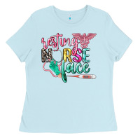 Baby Blue resting nurse face Ladies Tee - CowGirlArtShop