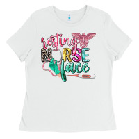 White resting nurse face Ladies Tee - CowGirlArtShop