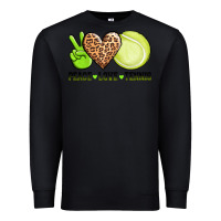 Black peace love tennis Premium Sweatshirt - AdoDesignShop