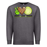 Charcoal Heather peace love tennis Premium Sweatshirt - AdoDesignShop
