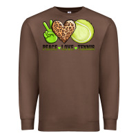 Chestnut peace love tennis Premium Sweatshirt - AdoDesignShop