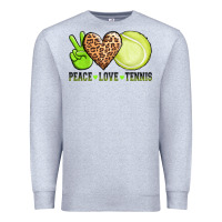 Heather Grey peace love tennis Premium Sweatshirt - AdoDesignShop
