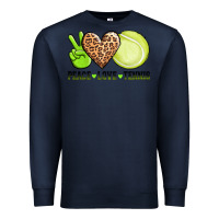 Navy peace love tennis Premium Sweatshirt - AdoDesignShop