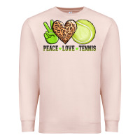Pale Pink peace love tennis Premium Sweatshirt - AdoDesignShop