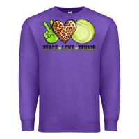 Purple peace love tennis Premium Sweatshirt - AdoDesignShop