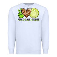 White peace love tennis Premium Sweatshirt - AdoDesignShop