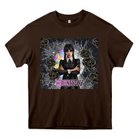 Chocolate Brown gothic girl with black rose Heavy Core Tee - TumblerDesignByShophia