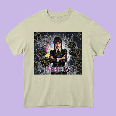 Gothic Girl With Black Rose Heavy Core Tee Designed By Tumblerdesignbyshophia