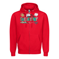 Red secretary Zipper Hoodie - AdoDesignShop