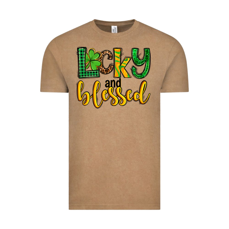 St. Patrick's Lucky And Blessed Vintage Tee by OliviaCreatesArt | Teevron