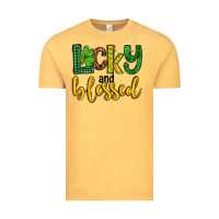 Vintage Mustard St. Patrick's Lucky and blessed Vintage Tee - OliviaCreatesArt