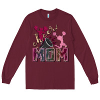 Burgundy cheer mom Long Sleeve Tee - FaDigitalArtStudio