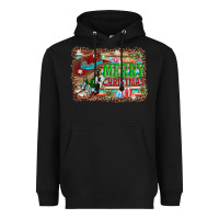 Black merry christmas western boots Heavyweight Hoodie - AdoDesignShop