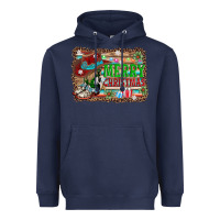 Navy merry christmas western boots Heavyweight Hoodie - AdoDesignShop