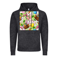 Vintage Arctic Easter Hamper With Bunny Seamless Pattern Vintage Hoodie - BundleAndBundleShop