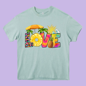 Love Pineapple Heavy Core Tee Designed By Ranaportraitstore