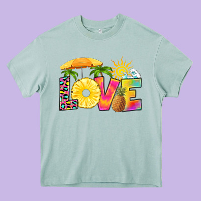 Love Pineapple Heavy Core Tee Designed By Ranaportraitstore