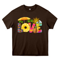 Chocolate Brown love pineapple Heavy Core Tee - RanaPortraitStore