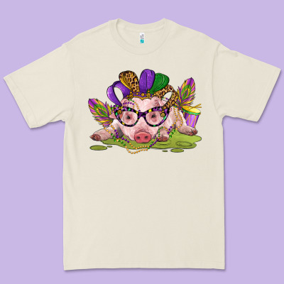 Mardi Gras Pig Premium Tee Designed By Cowgirlartshop