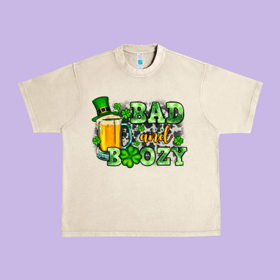 St. Patrick's Bad And Boozy Urban Heavy Tee Designed By Oliviacreatesart