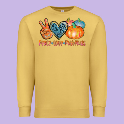 Peace Love Pumpkins Premium Sweatshirt Designed By Adodesignshop