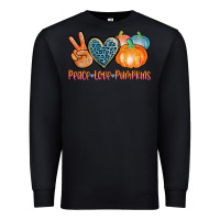 Black peace love pumpkins Premium Sweatshirt - AdoDesignShop