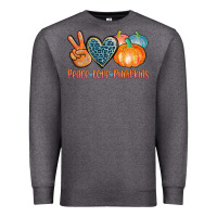 Charcoal Heather peace love pumpkins Premium Sweatshirt - AdoDesignShop