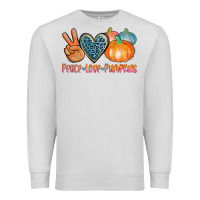 Dove Grey peace love pumpkins Premium Sweatshirt - AdoDesignShop