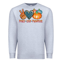 Heather Grey peace love pumpkins Premium Sweatshirt - AdoDesignShop