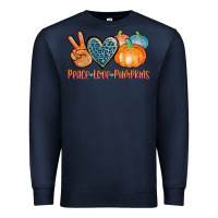 Navy peace love pumpkins Premium Sweatshirt - AdoDesignShop