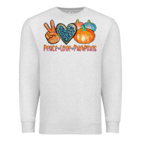 Oatmeal Heather peace love pumpkins Premium Sweatshirt - AdoDesignShop