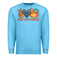 Ocean Blue peace love pumpkins Premium Sweatshirt - AdoDesignShop