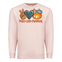 Pale Pink peace love pumpkins Premium Sweatshirt - AdoDesignShop