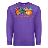Purple peace love pumpkins Premium Sweatshirt - AdoDesignShop