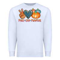 White peace love pumpkins Premium Sweatshirt - AdoDesignShop